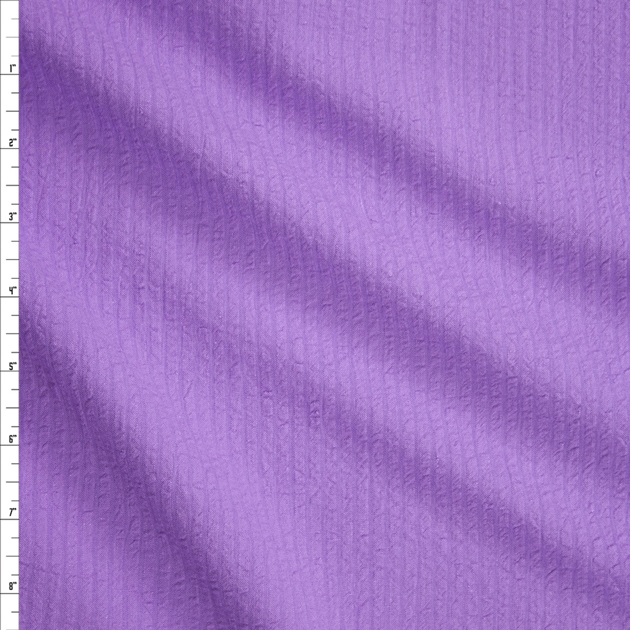 Cali Fabrics Bright Lilac Cotton Seersucker Fabric by the Yard