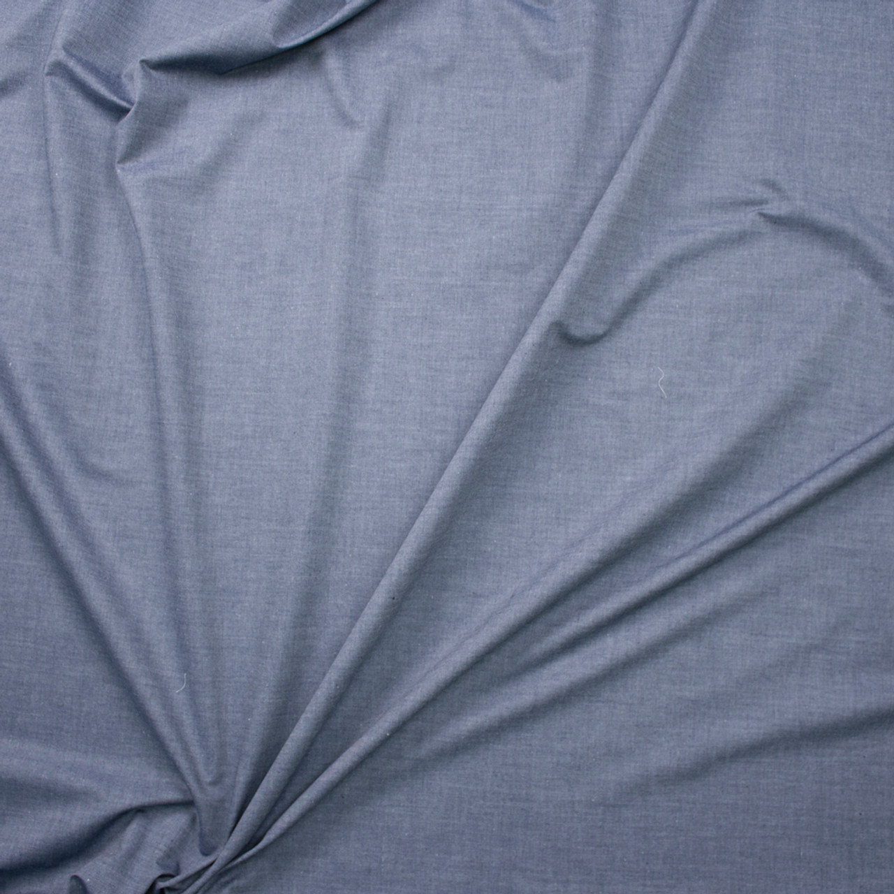 Cali Fabrics Medium Slate Blue Tissue Weight Chambray Fabric by the Yard