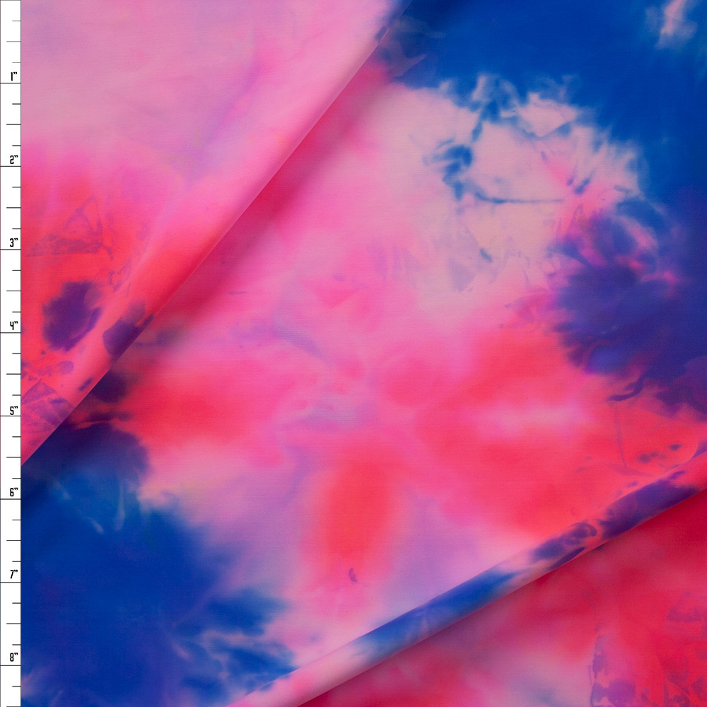Cali Fabrics Hot Pink and Black Tie Dye Nylon/Spandex Fabric by the Yard