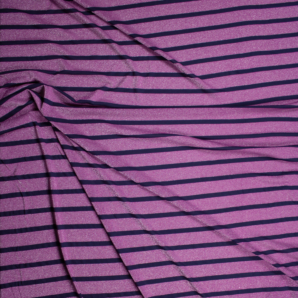 Cali Fabrics Neon Green & Grey 1" Striped Jersey Knit