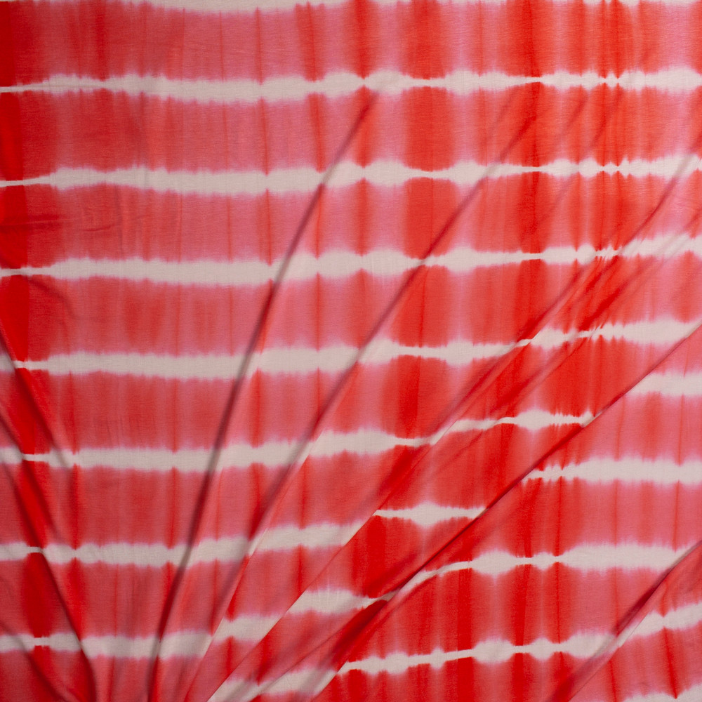 Cali Fabrics Steel Blue and White Banded Tie Dye Rayon Jersey Fabric by