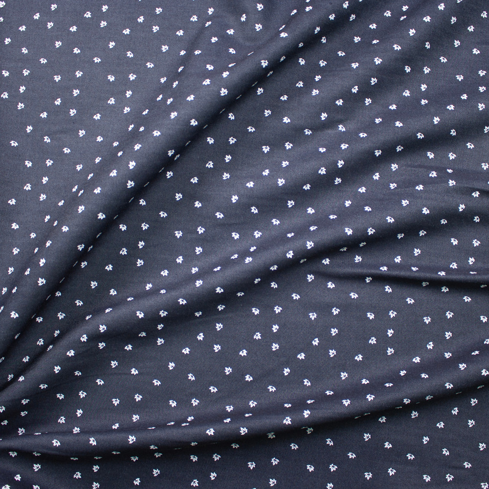 Cali Fabrics Black and White Burst Dots on Indigo Designer Midweight