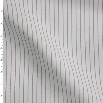 Wine on Silver Vertical Stripe Designer Linen Fabric By The Yard