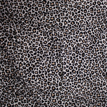 Light Leopard Print Double Brushed Poly/Spandex Knit Fabric By The Yard - Wide shot