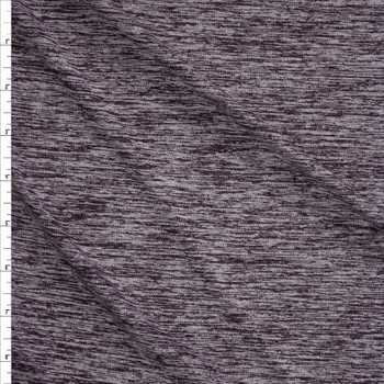 Eggplant Grey Space Dye Moisture Wicking Designer Athletic Knit Fabric By The Yard