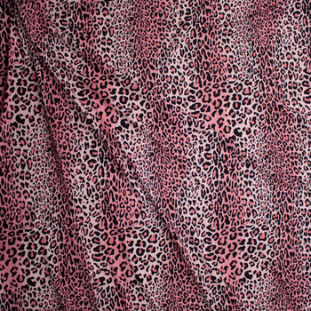 Pink Ombré Cheetah Brushed Stretch Rib Knit Fabric By The Yard - Wide shot