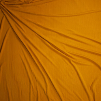 Mustard Brushed Stretch Rib Knit Fabric By The Yard - Wide shot