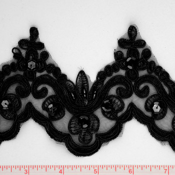 Selling 3yds/piece: Black Eyelash Lace Trim 2 styles(LT12)