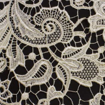 Ivory Lace Fabric - Close-Up to Show Detail