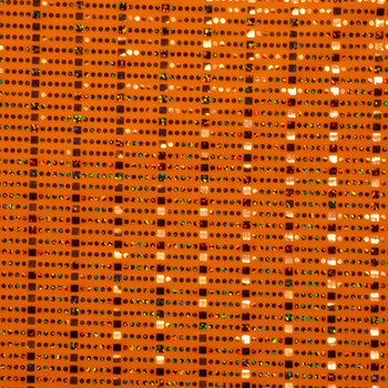 Neon Orange Squares and Circles 4-way Stretch Sequin Fabric