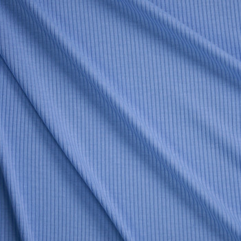 Light Blue Midweight Ribbed Knit Fabric By The Yard - Wide shot