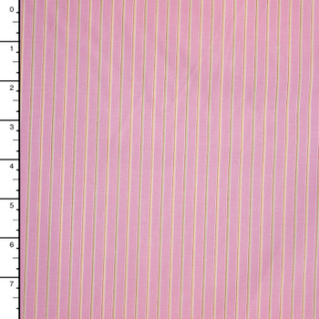 Pink, Yellow, and Lime Vertical Stripe Designer Fine Cotton Shirting Fabric By The Yard