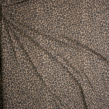 Leopard Print Brushed Hacci Knit Fabric By The Yard - Wide shot