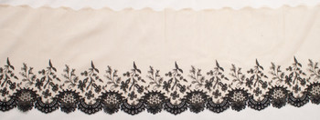 8" Black Designer Lace Trim from ‘Hanky Panky’ Fabric By The Yard - Wide shot