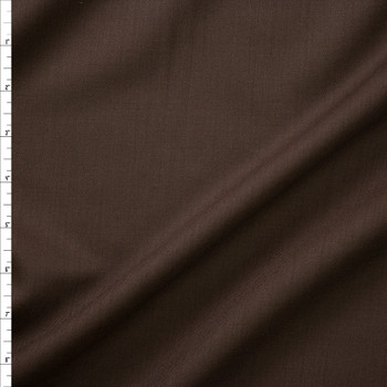 Brown Stretch Wool Blend Suiting Fabric By The Yard