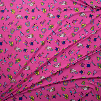 Bright Pink Jojo Siwa Double Brushed Poly/Spandex Fabric By The Yard - Wide shot