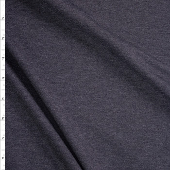 Charcoal Heather Soft Poly/Rayon Micro Ribbing Fabric By The Yard