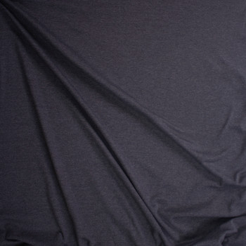 Charcoal Heather Soft Poly/Rayon Micro Ribbing Fabric By The Yard - Wide shot