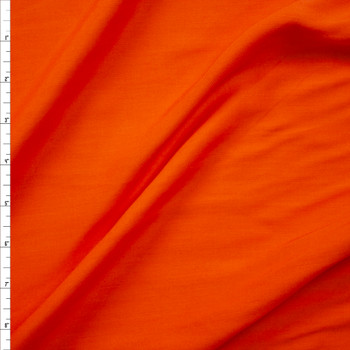 Tangerine Solid Rayon Challis Fabric By The Yard