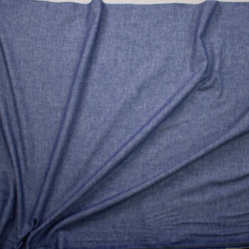 Blue Denim Look Flannel Fabric By The Yard - Wide shot
