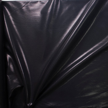 Black Gloss Coated Stretch Twill Fabric By The Yard - Wide shot