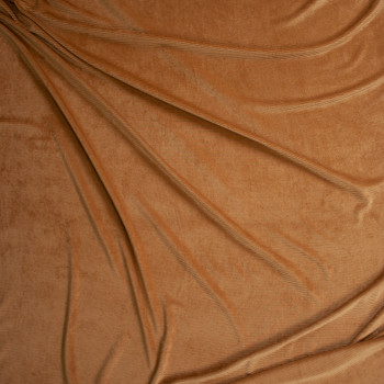 Tan Stretch Corded Velour Fabric By The Yard - Wide shot