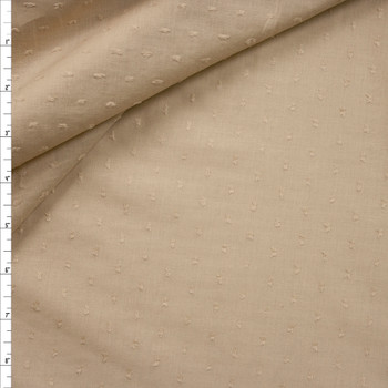 Tan Swiss Dot Cotton Lawn Fabric By The Yard