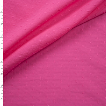 Bright Pink Swiss Dot Cotton Lawn Fabric By The Yard