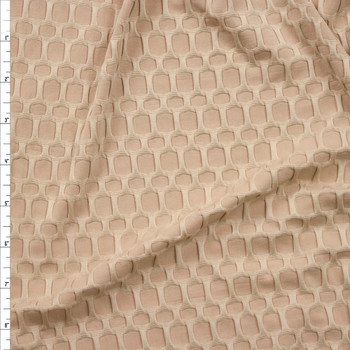 Light Sand Stretch Honeycomb Lycra Fabric By The Yard