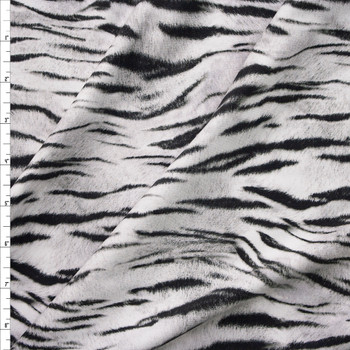 Animal Kingdom 19991 Snow Tiger Print Stretch Cotton Jersey from Robert Kaufman Fabric By The Yard