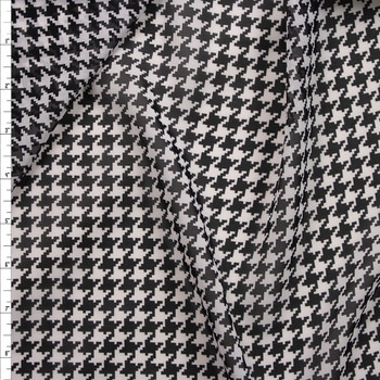 Black and White Houndstooth Chiffon Fabric By The Yard