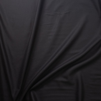 Cali Fabrics Black Designer Wool Melton Fabric by the Yard