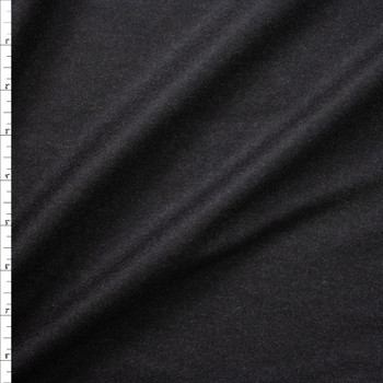 Black Brushed Midweight Wool Suiting Fabric By The Yard