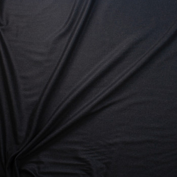 Black Brushed Midweight Wool Suiting Fabric By The Yard - Wide shot