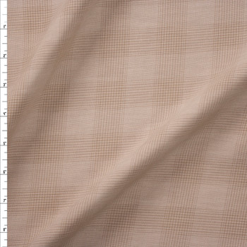 Tan on Tan Plaid Linen Look Fabric By The Yard