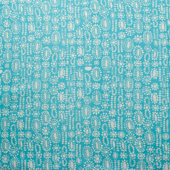 Sienna Moonstone in Turquoise 4059 Rayon Challis from Cotton + Steel Fabric By The Yard - Wide shot