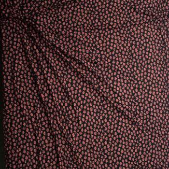 Black and Mauve Abstract Dots 8x3 Yummy Rib by Mook Fabrics Fabric By The Yard - Wide shot