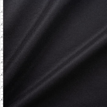 Black Monica Designer Boiled Wool Fabric By The Yard