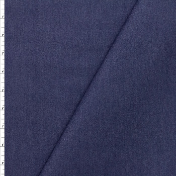 Denim Blue Designer Viscose Nylon Stretch Twill Fabric By The Yard