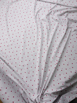 Red, Pink, White, and Grey Hearts Triblend Jersey Knit Fabric By The Yard - Wide shot