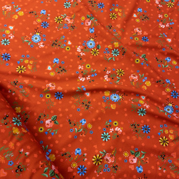 Hidden Canyon Cherry Cotton/Spandex Laguna Jersey Fabric By The Yard - Wide shot Hidden Canyon Cherry Cotton/Spandex Laguna Jersey Fabric By The Yard - Wide shot