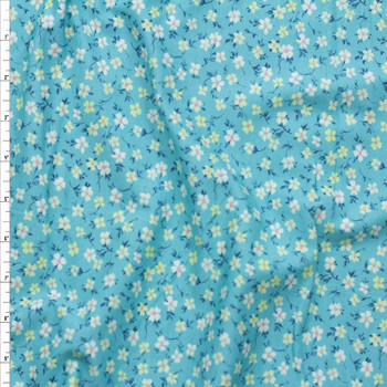 Eucalyptus Floral Cotton/Spandex Laguna Jersey Fabric By The Yard