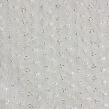 Floral Waving Linen Eyelet Fabric By The Yard - Wide shot