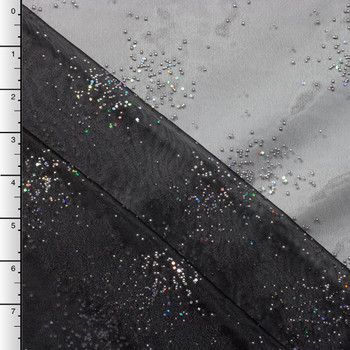 Cali Fabrics  Silver on Black Mini Sequin Fabric