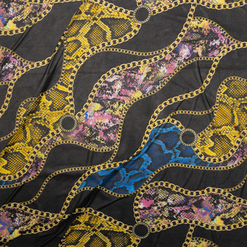 VERSACE Knit DTY Fabric - DTY V1533-YELLOW-BLACK - Fabrics by the Yard