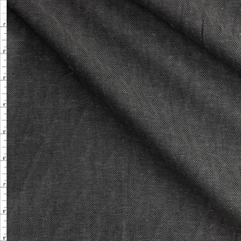 Black Hemptex Herringbone from Robert Kaufman Fabric By The Yard