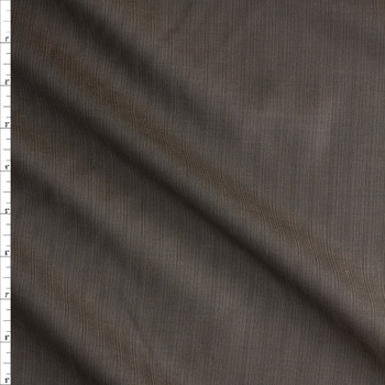 Dark Taupe Fine Micro Stripe Wool Suiting Fabric By The Yard