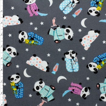 Shadow Sleepy Pandas Hello Sleepy Cotton Flannel from Robert Kaufman Fabric By The Yard