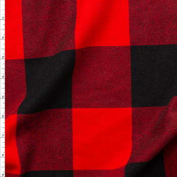 Red and Black 3” Buffalo Check Flannel #27134 Fabric By The Yard