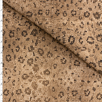 Tan Spotted Snakeskin Stretch Twill Fabric By The Yard